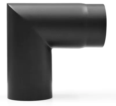 Produktbild von Raik Basic Rauchrohrbogen 150mm schwarz 90° 2-teilig, ohne Tür für Rauchrohr / Ofenrohr