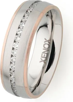 Zdjęcie produktu dla Xenox damski pierścionek partnerski ze stali nierdzewnej z cyrkoniami - Xenox and Friends X2251, rozmiar pierścionka (średnica):50 (15,9 mm Ø)