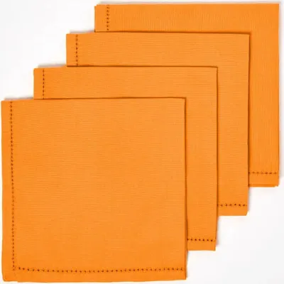 Obrázek produktu pro HOMESCAPES Bavlněné látkové ubrousky, sada 4 kusů, oranžová barva