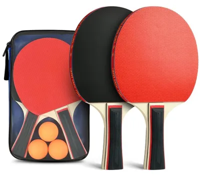 Produktbild von Tischtennisschläger Set Tischtennis Pingpong Set - 2 Schläger - 3 Bälle - Mit Tragetasche