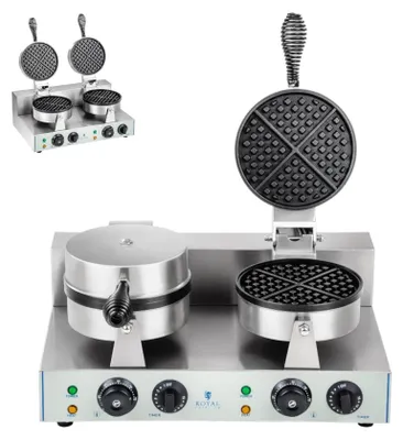 Produktbild von Doppelte runde Waffelmaschine TEFLON, Waffeln Ø 18,5 cm