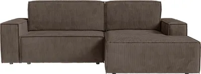 Produktbild von FEDVE Ecksofa Kokko mit Cordbezug mit Schlaffunktion, Braun