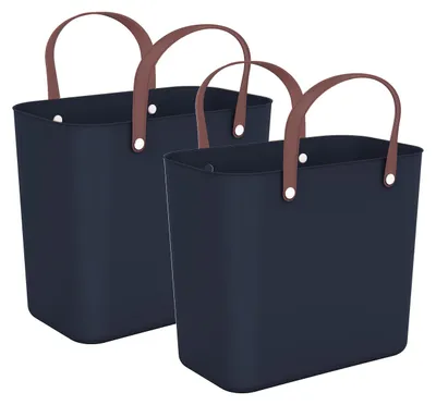Produktbild von Rotho Multibag 2er-Set Albula - 25L Tasche zum Shoppen - Wiederverwendbare Einkaufstasche 40 x 23,5 x 34 cm - Allzwecktasche aus recyceltem Kunststoff