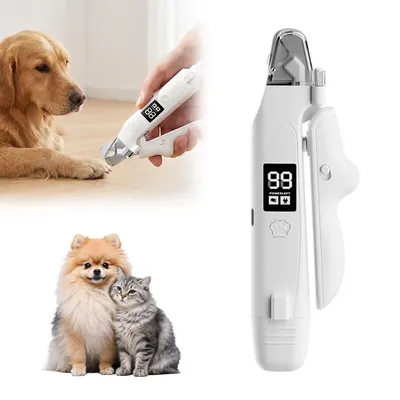 Produktbild von 2-in-1 Haustier-Nagelschneider und Nagelfeile für Hunde & Katzen ,Wiederaufladbare Edelstahl-Krallenschere,Krallenschere mit LED-Licht,USB-aufladbar