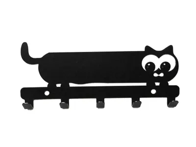 Produktbild von Metall Wandhaken für Kleidung, Wandgarderobe, Kleiderhaken, Flurgarderobe, Garderobe, Hund, Schlüssel, Rucksack, Handtücher, Katze, Schwarz
