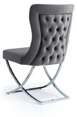 Produktbild von Polsterstuhl Moderne Design Textil Stuhl Grau Esszimmer Luxus Möbel