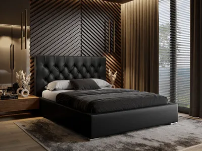Produktbild von Doppelbett GLAMOUR II Polsterbett mit Knöpfen 140x200 cm Madrid 9100 ohne Matratze