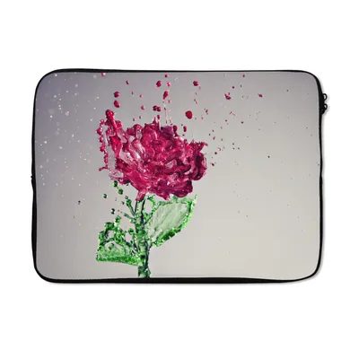 Produktbild von MuchoWow® Laptop Hülle 13 Zoll Rosen - Wasser - Wirkung Laptoptasche - Laptophülle - Sleeve - Rundumschutz