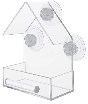 Produktbild von Transparenter Fenster-Vogelfutterspender mit 3 starken Saugnäpfen