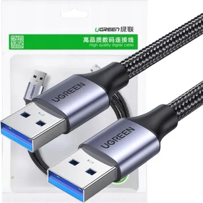 Image de Câble Usb3.0, Usb-A mâle vers Usb-A mâle, Ugreen Us373 2A, 0.5M (Noir)