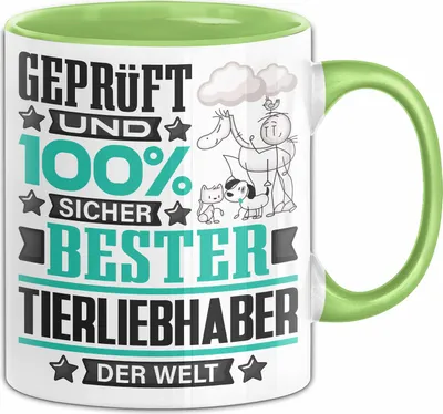 Produktbild von Tierliebhaber Geschenk Lustiger Spruch für Tierliebhaber Geschenkidee Bester Tierliebhaber Der Welt (Grün)