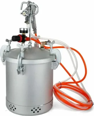 Immagine prodotto di Serbatoio a pressione da 10 l per vernici - Serbatoio a pressione per lavori di verniciatura - Ugello da 3 mm - Alta pressione - Aria compressa - Per vernici al lattice - Bianco