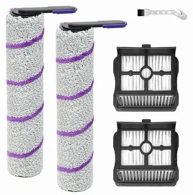 Obrázok produktu pre Sada náhradných dielov: valčeková kefa a filter pre vysávače Rowenta X-Clean 10, Narwal S20 Pro (vhodné pre mokré a suché vysávanie), 2 valčekové kefy + 2 filtre + čistiaca kefka
