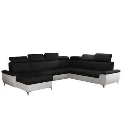 Produktbild von MIRJAN24 Ecksofa Magic D, U-Form Wohnlandschaft, Ecke mit zwei Bettkästen und Schlaffunktion (Farbe: Soft 017 + Malmo New 96, Seite: Links)