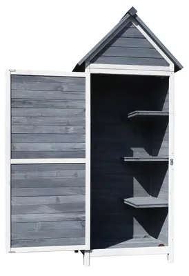 Produktbild von Holz-Gartenhaus, Hellgrau - 77x53x179 cm - Wetterbeständig