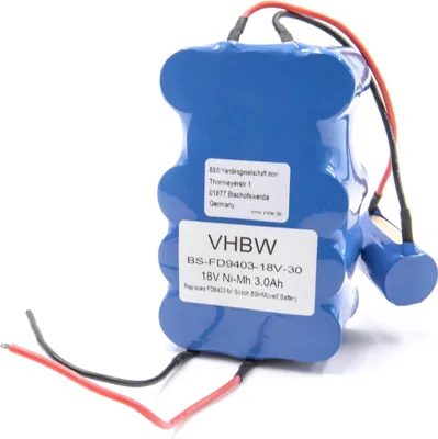 Produktbild von vhbw Akku kompatibel mit Bosch BBHMOVE6/04, BBHMove6/03, BBHMOVE6N/01, BBHMOVE6/02 Staubsauger Blau (3000 mAh, 18 V, NiMH)