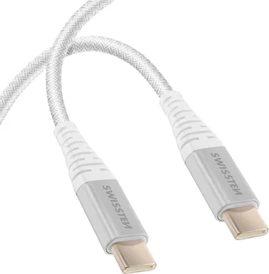 Produktbild von Swissten - Cabo Polyamid USB-C - USB-C 1,5 m (bílá)