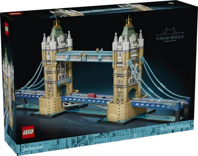 Produktbild von LEGO Architecture Tower Bridge - DIY Miniatur Modellbau für Erwachsene - 3D Regal Deko Set mit hochklappbaren Baskülen, Fluss Themse Sockel & London Doppeldeckerbus - Sammelbares Geschenk - 21067