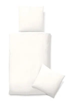 Immagine prodotto di Set di lenzuola in tessuto seersucker Biberna, 135x200 cm + 80x80 cm, colore bianco