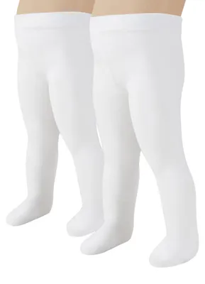 Imagen del producto de CALZITALY: 2 pares de medias para bebé de microfibra | Blancas, rosas | 3-24 meses | 40