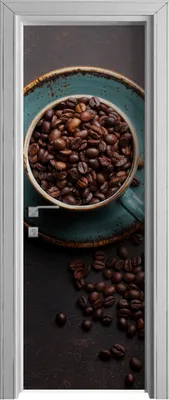 Produktbild von Tür Selbstklebende 70x210 cm Türfolie Türtapete Klebefolie - Kaffeebecher mit Röstkaffee