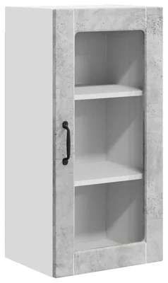 Image de Armoire murale en verre vidaXL LUCCA, gris béton, 40 x 31 x 80 cm, aggloméré