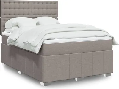 Produktbild von CLORIS Boxspringbett mit Matratze Taupe 140x200 cm Stoff - Klassische Betten 549