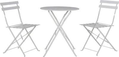 Produktbild von Kynast Bistro-Set 3tlg. Bistroset Tisch+2 Stühle 613-402088 weiß