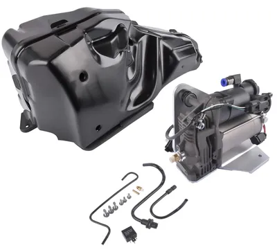 Immagine prodotto di Range Rover Sport 2006–2013, Discovery 3/4 (LR3/LR4) 2005–2014 - Compressore per sospensioni pneumatiche - Con supporto e copertura - OE RQG500150/LR072537/LR072539
