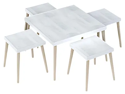 Immagine prodotto di Elegante set da salotto bianco in legno e MDF