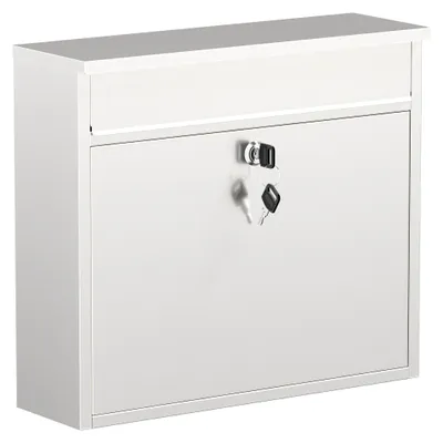 Produktbild von Wiltec Briefkasten V13 Edelstahl 360 x 115 x 320 mm, Wandbriefkasten mit Schloss und Klappe, Postkasten aus Stahl