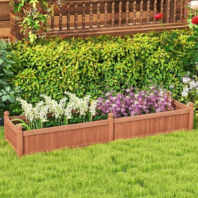 Produktbild von Holz-Pflanzkasten – Gemüsebeet – Blumenkasten – Kräuterkasten – Balkonkasten – Extra groß, 227 cm