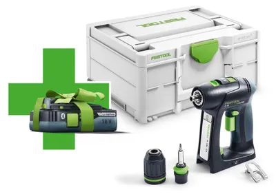 Zdjęcie produktu dla Festool C 18-Basic-4,0 akumulatorowa wiertarko-wkrętarka 18 V 45 Nm bezszczotkowa ( 577050 ) + 1x akumulator 4,0 Ah + ładowarka - bez ładowarki