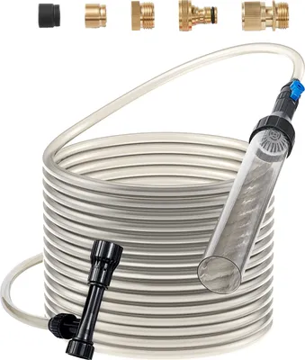 Produktbild von VEVOR Aquarium-Staubsauger, 9 m PVC-Schlauch, Kiessauger für Aquarien, Siphon-Aquarienreiniger, 3 Arten von Messingadaptern, zum Reinigen von Kies und Sand im Aquarium