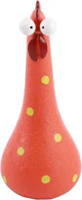 Imagen del producto de Figurina de gallina hecha de cerámica, hecha a mano, de aproximadamente 25 cm, ideal para la decoración de jardines