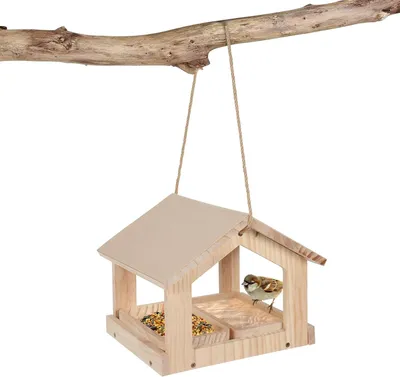 Image de Nichoir à suspendre, avec 2 plateaux en bois, résistant aux intempéries, idéal pour balcon et jardin
