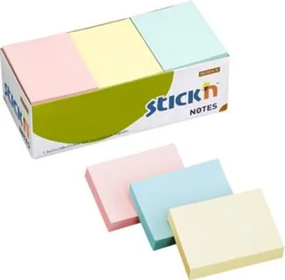 Obrázok produktu pre Samolepiaci blok, zmes pastelových farieb, 38 x 51 mm, 12x 100 listov, STICK N 21004