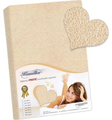 Zdjęcie produktu dla Prześcieradło frotte - beżowe - 100x200