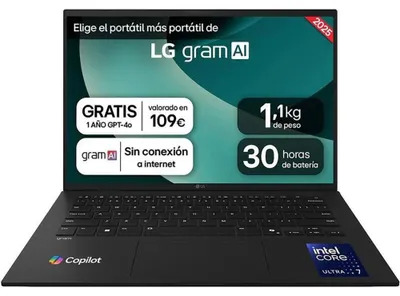 Image de Ordinateur portable LG Gram 14ZD90T-G AX88B 14 pouces Intel Core Ultra 7 255H 32 Go 1 To SSD Intel Arc Sans système d'exploitation