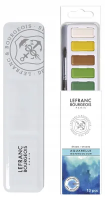 Produktbild von Lefranc & Bourgeois Aquarellfarben-Set 12 Farben Malkasten