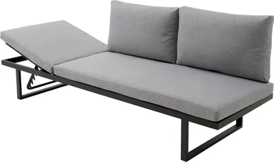 Produktbild von Lounge Gartenbank - Dunkelgrau - Aluminiumgestell - mit Auflage und Kissen