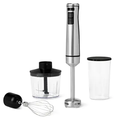 Image de A. Mixeur plongeant de base, 1000 W, avec fonction turbo, plusieurs vitesses et accessoire fouet