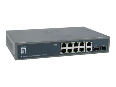 Produktbild von LevelOne GEP-1221 12-Port-Gigabit PoE Switch