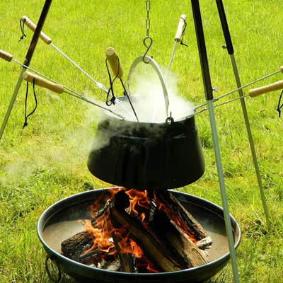 Produktbild von Best Sporting Grillspieß mit Holzgriff, 59 - 83 cm, verstellbar