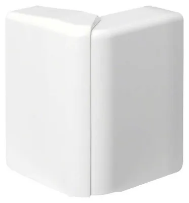 Obrázek produktu pro Vnější roh nastavitelný 20x80mm dopravní bílá - Vnější koleno pro soklové vedení SL200803 vws