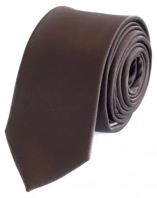 Produktbild von Fabio Farini - 1 Stück einfarbige Herren Schlips - Unicolor Krawatte in 6cm oder 8cm Breite Schmal (6cm), Braun perfekt als Geschenk