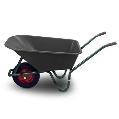 Produktbild von Bituxx Schubkarre mit PVC Wanne Schwarz Polyurethan Rad Schwarz MS-18348