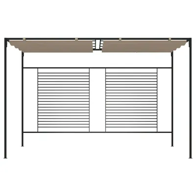 Image de vidaXL Pavillon avec toit extensible 3x4x2,3 m Taupe 180 g/m