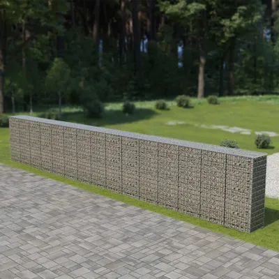 Zdjęcie produktu dla vidaXL Ściana gabionowa z pokrywą Stal ocynkowana 900×50×150 cm