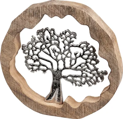 Produktbild von Deko Lebensbaum aus Alu Mango Holz zum stellen 30 cm Tischdeko